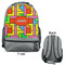 Tetromino Large Backpack - Gray - Front & Back View