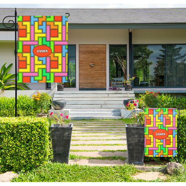 Custom Tetromino Large Garden Flag - Double Sided (Personalized)