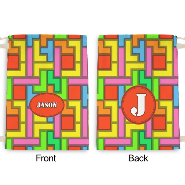Tetromino Large Laundry Bag - Front & Back View