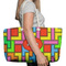 Tetromino Large Rope Tote Bag - In Context View