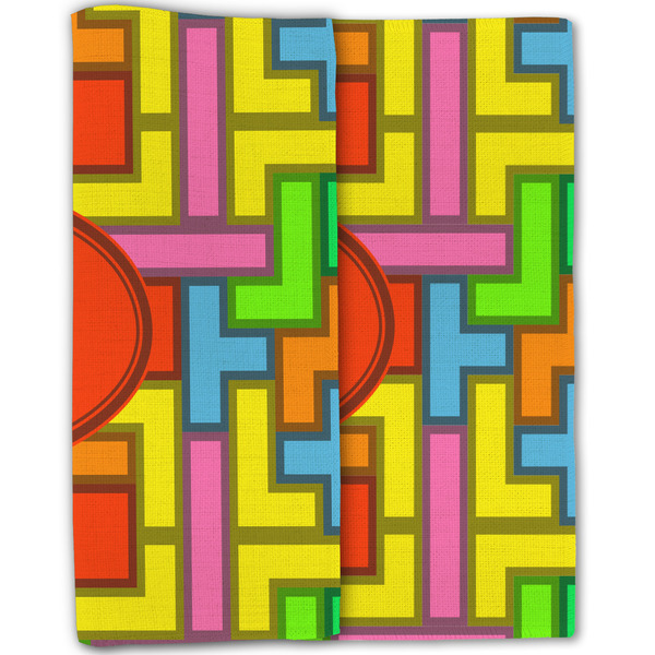 Tetromino Linen Placemat - Folded Half (double sided)