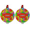 Tetromino Metal Ball Ornament - Front and Back