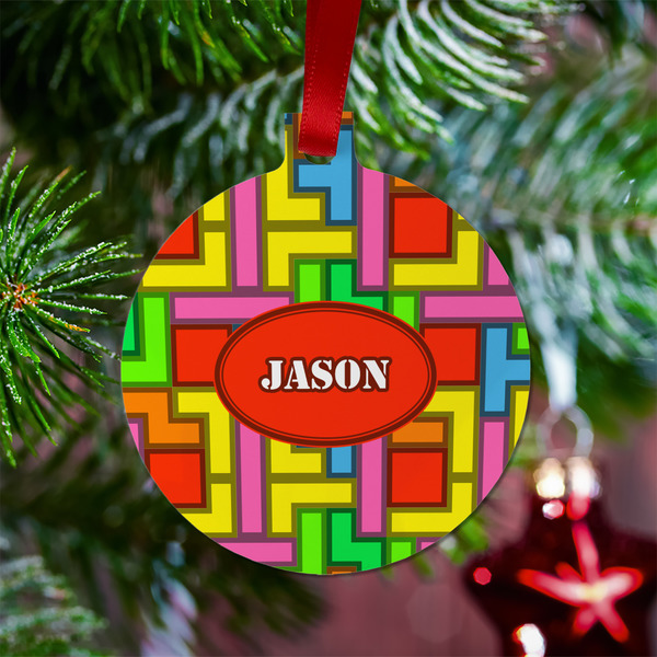 Tetromino Metal Ball Ornament - Lifestyle