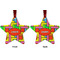 Tetromino Metal Star Ornament - Front and Back