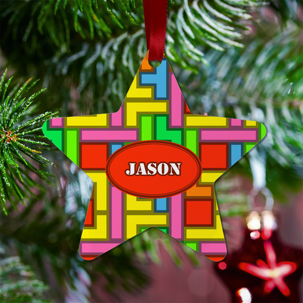 Tetromino Metal Star Ornament - Lifestyle