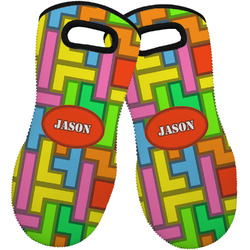 Tetromino Neoprene Oven Mitts - Set of 2 w/ Name or Text