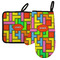 Tetromino Left Oven Mitt & Pot Holder Set w/ Name or Text