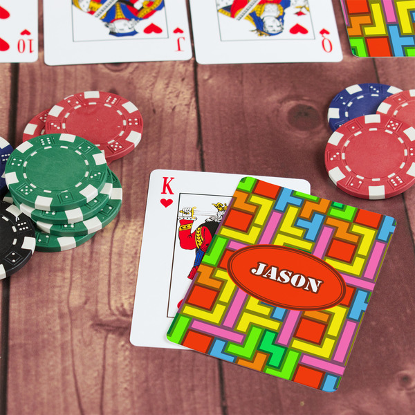 Tetromino On Table with Poker Chips