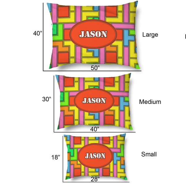 Tetromino Outdoor Dog Beds - SIZE CHART