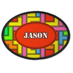 Tetromino Iron On Oval Patch w/ Name or Text