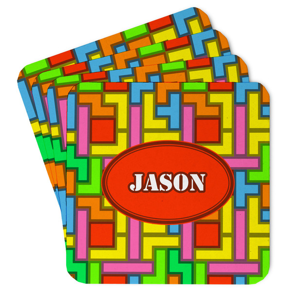 Custom Tetromino Paper Coasters w/ Name or Text