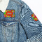 Tetromino Patches Lifestyle Jean Jacket Detail