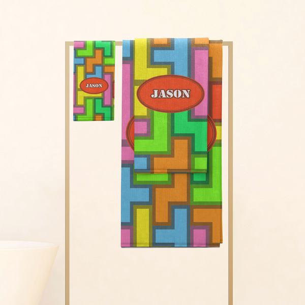 Tetromino Personalized Towel Set
