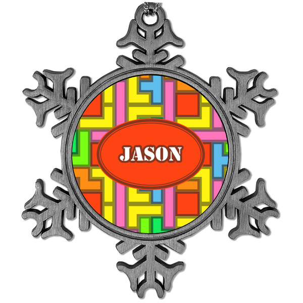 Custom Tetromino Vintage Snowflake Ornament (Personalized)