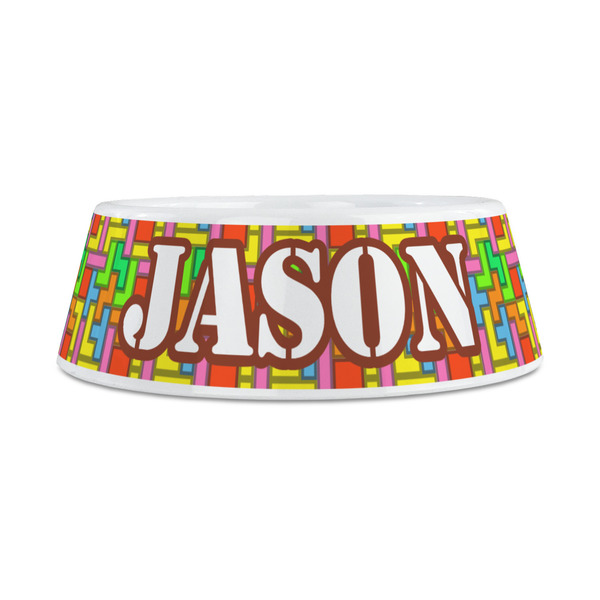 Tetromino Plastic Dog Bowls - Medium - FRONT