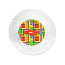 Tetromino Plastic Party Appetizer & Dessert Plates - 6" (Personalized)