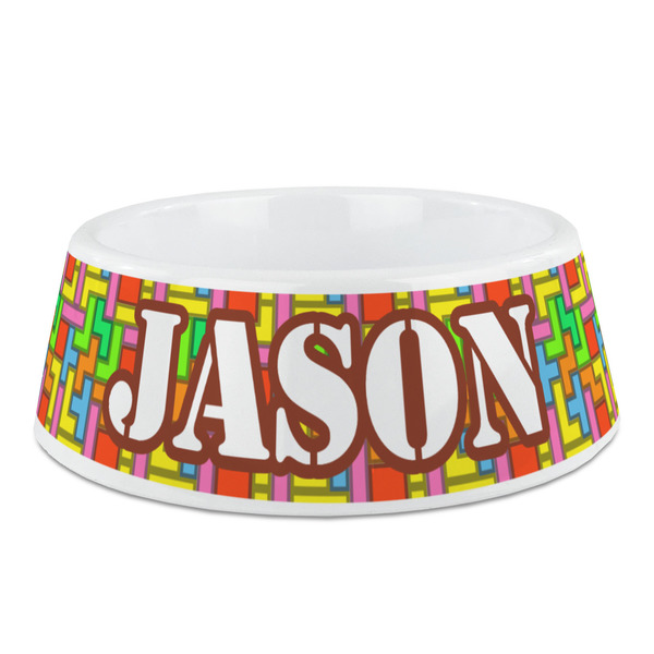 Custom Tetromino Plastic Dog Bowl - Medium (Personalized)
