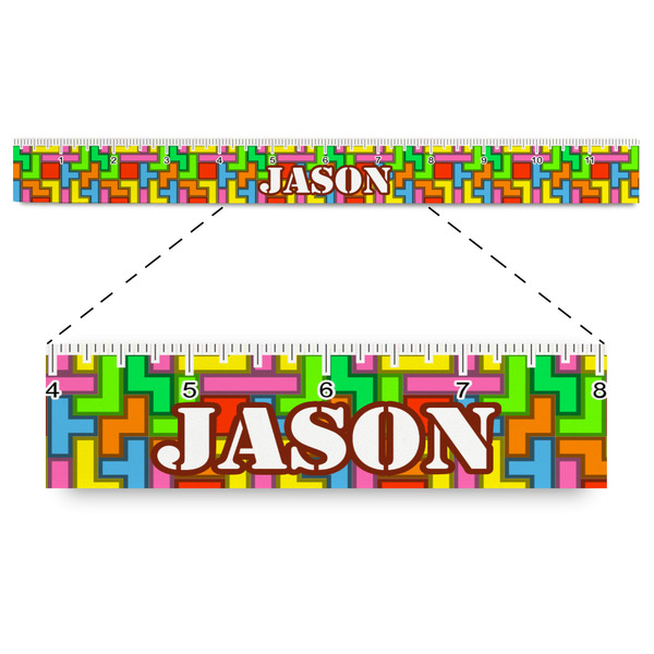 Custom Tetromino Plastic Ruler - 12" (Personalized)