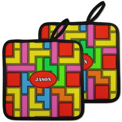 Tetromino Pot Holders - Set of 2 w/ Name or Text