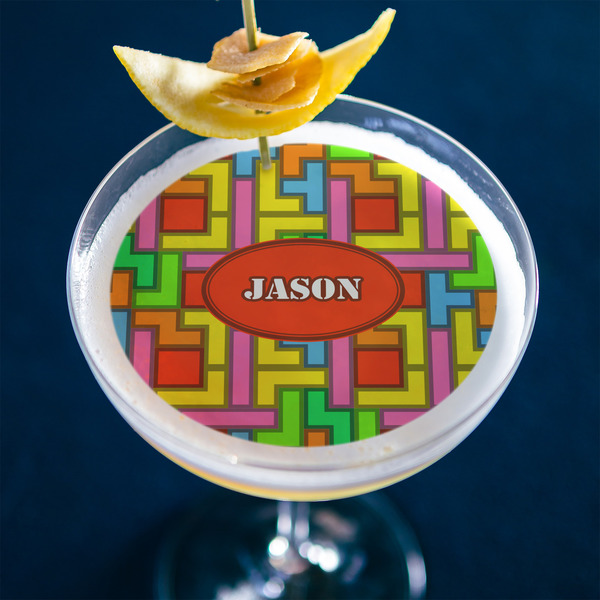 Tetromino Printed Drink Topper - Large - In Context