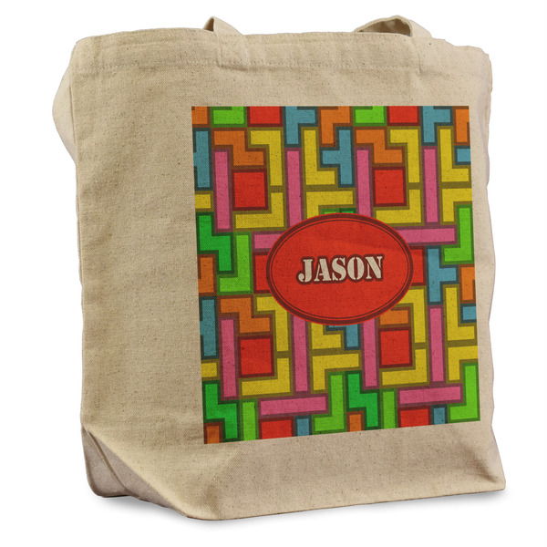 Custom Tetromino Reusable Cotton Grocery Bag (Personalized)