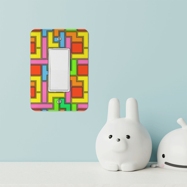 Tetromino Rocker Light Switch Covers - Single - IN CONTEXT