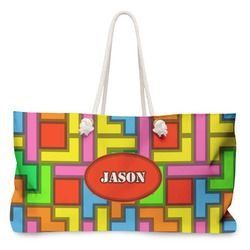 Tetromino Large Tote Bag with Rope Handles (Personalized)