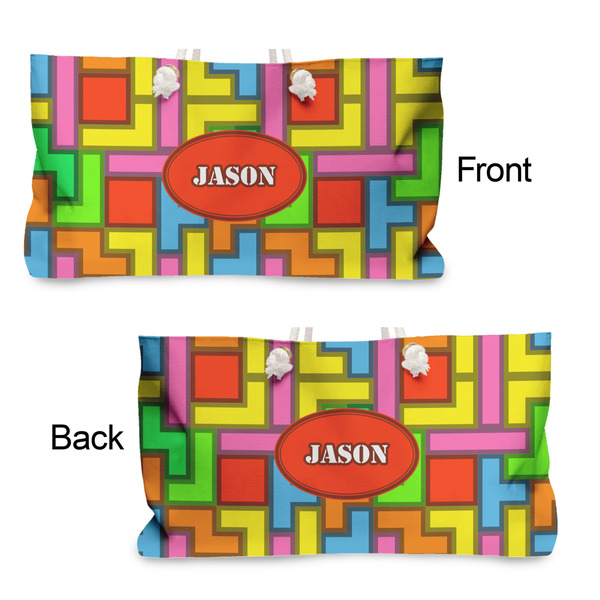 Tetromino Large Rope Tote - From & Back View