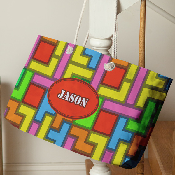 Tetromino Large Rope Tote - Life Style