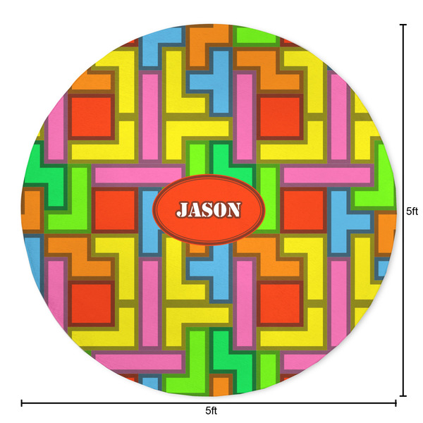 Tetromino Round Area Rug - Size