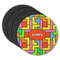 Tetromino Round Rubber Backed Coasters - Set of 4 (Personalized)