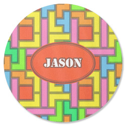 Tetromino Round Rubber Backed Coaster (Personalized)