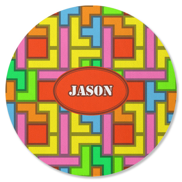 Custom Tetromino Round Rubber Backed Coaster (Personalized)