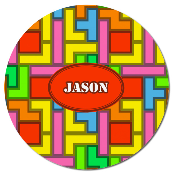 Tetromino Round Fridge Magnet - FRONT