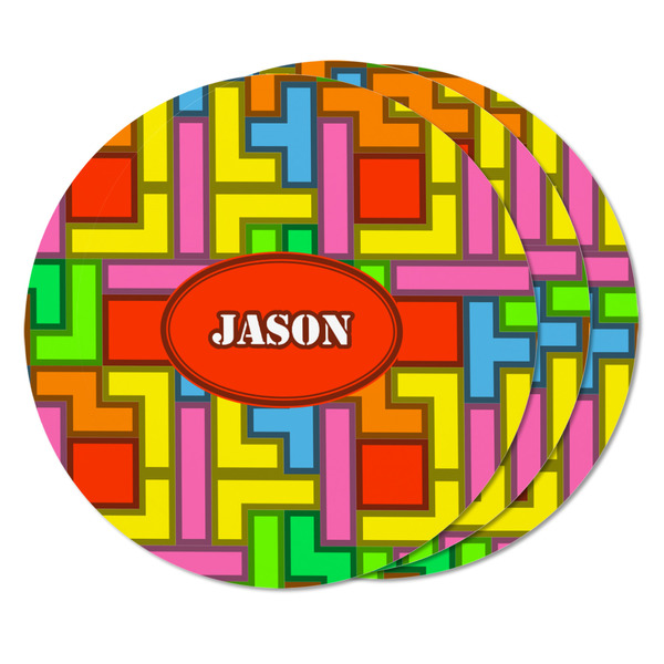 Tetromino Round Fridge Magnet - THREE