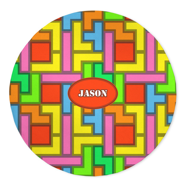 Custom Tetromino 5' Round Indoor Area Rug (Personalized)