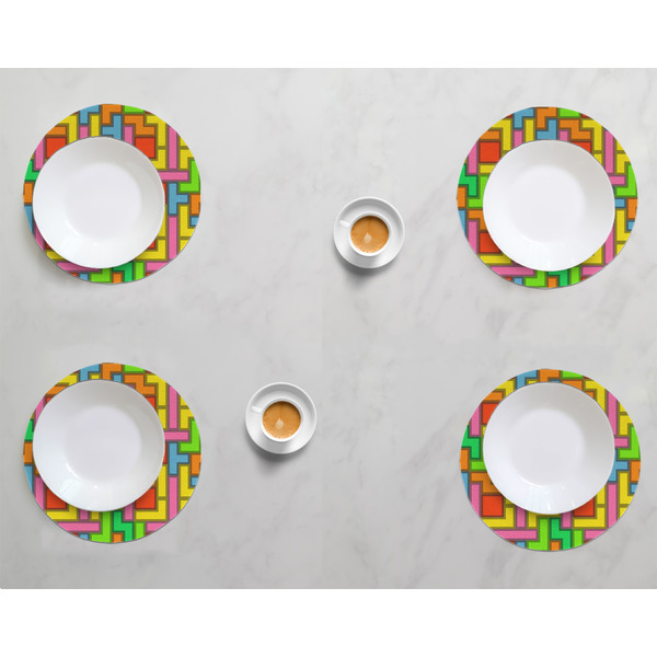 Tetromino Round Linen Placemats - LIFESTYLE (set of 4)