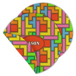 Tetromino Round Linen Placemat - Double Sided - Set of 4 (Personalized)