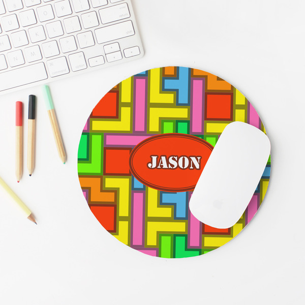 Tetromino Round Mousepad - LIFESTYLE 2