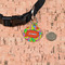 Tetromino Round Pet ID Tag - Small - In Context