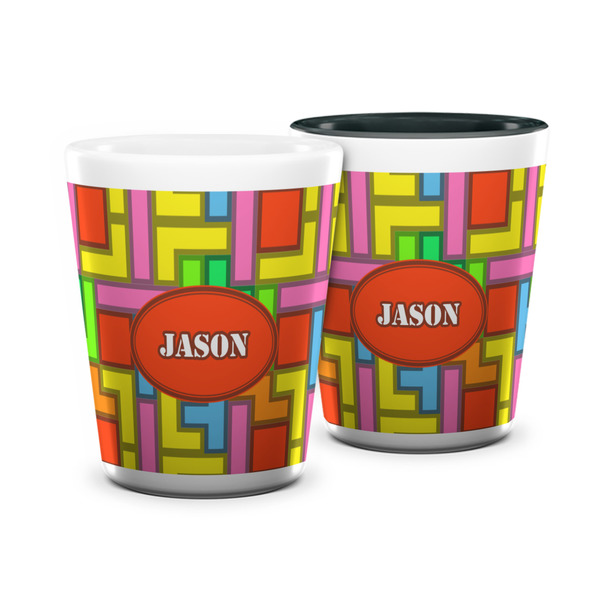 Custom Tetromino Ceramic Shot Glass - 1.5 oz (Personalized)