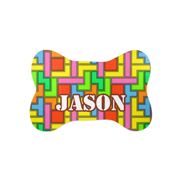 Custom Tetromino Bone Shaped Dog Food Mat (Small) (Personalized)