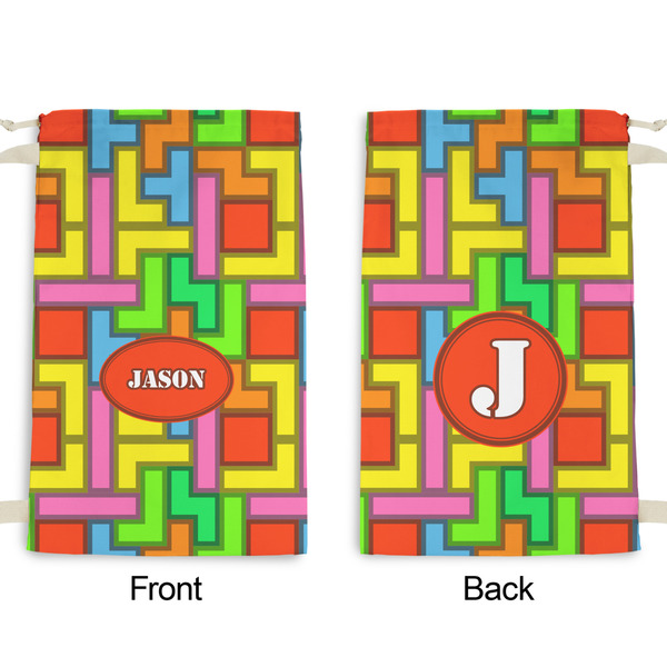 Tetromino Small Laundry Bag - Front & Back View