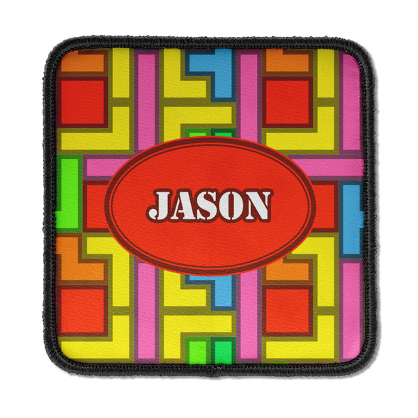 Custom Tetromino Iron On Square Patch w/ Name or Text