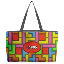 Tetromino Beach Totes Bag - w/ Black Handles (Personalized)