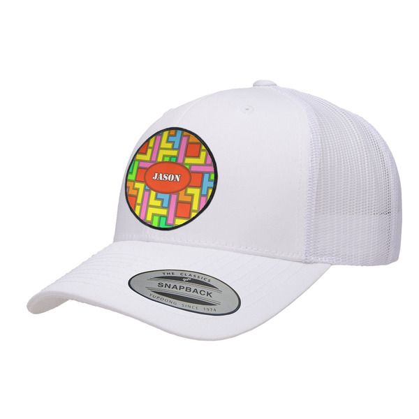 Custom Tetromino Trucker Hat - White (Personalized)