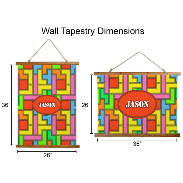 Tetromino Wall Hanging Tapestries - Parent/Sizing