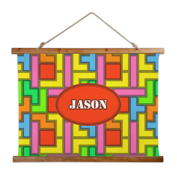 Custom Tetromino Wall Hanging Tapestry - Wide (Personalized)