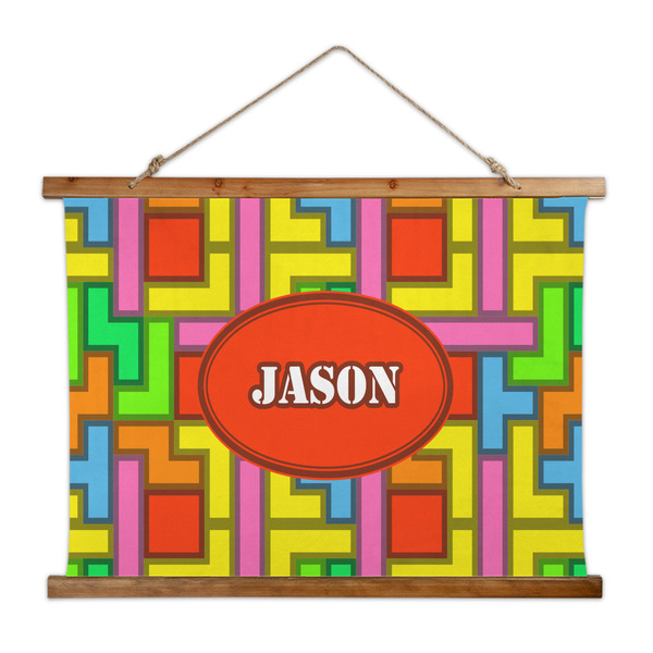 Custom Tetromino Wall Hanging Tapestry - Wide (Personalized)