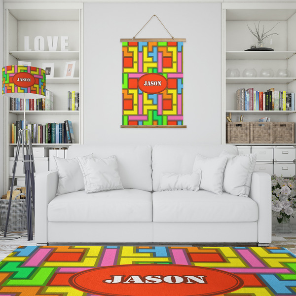 Tetromino Wall Hanging Tapestry - Portrait - IN CONTEXT